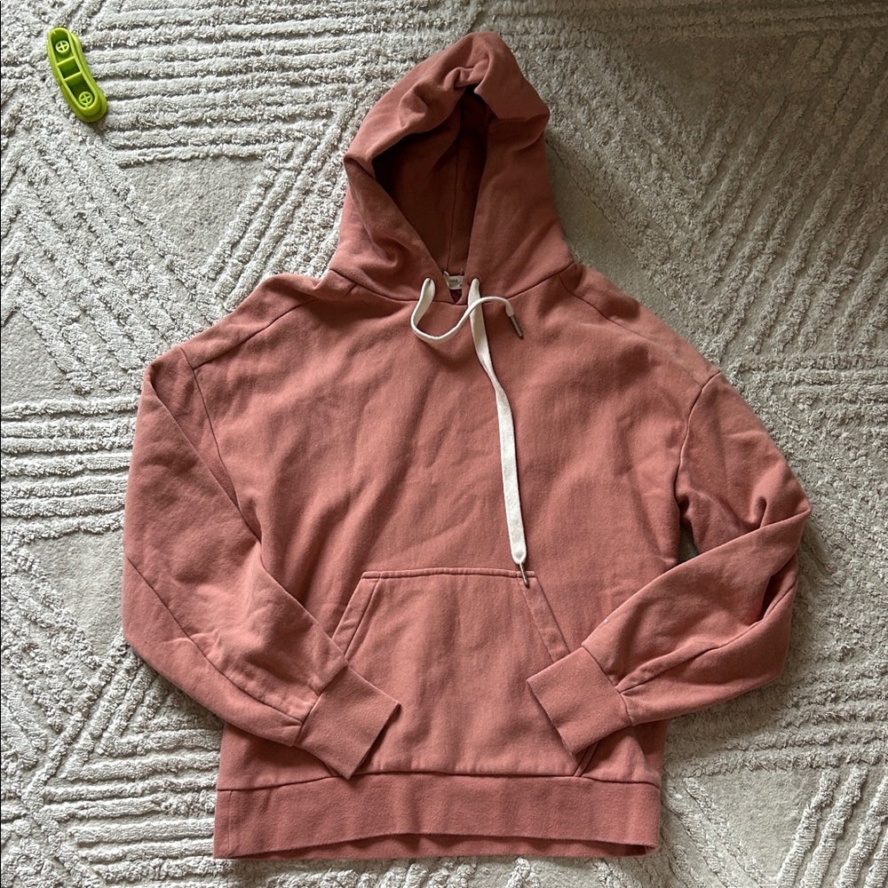 Rag and bone Dusty Rose Hooded Sweatshirt with White Drawstring